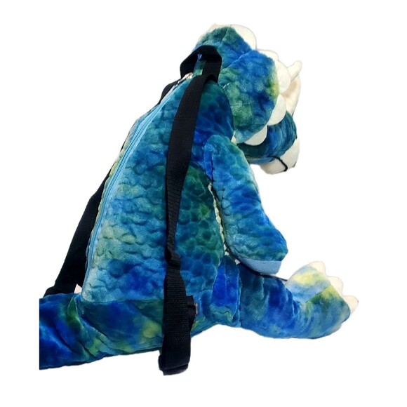 Adventure Planet  21"Triceratops Dinosaur Backpack Tie Dye Blue Stuffed Animal - Picture 4 of 12